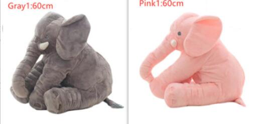 Elephant Doll Pillow Gray1-and-Pink1