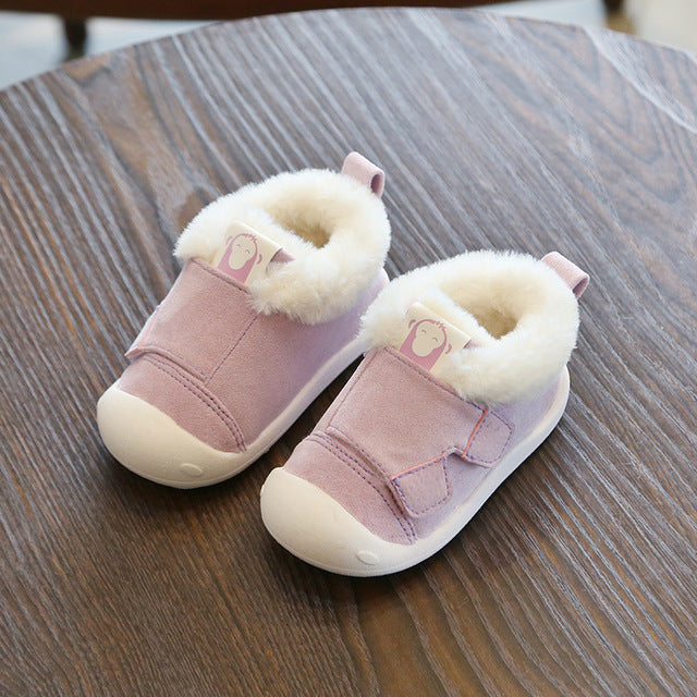 Fluffy Warm Toddler Shoes Purple-23-With-Logo