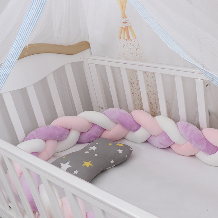 Baby Bumper Knot Pillow White-pink-purple-4M
