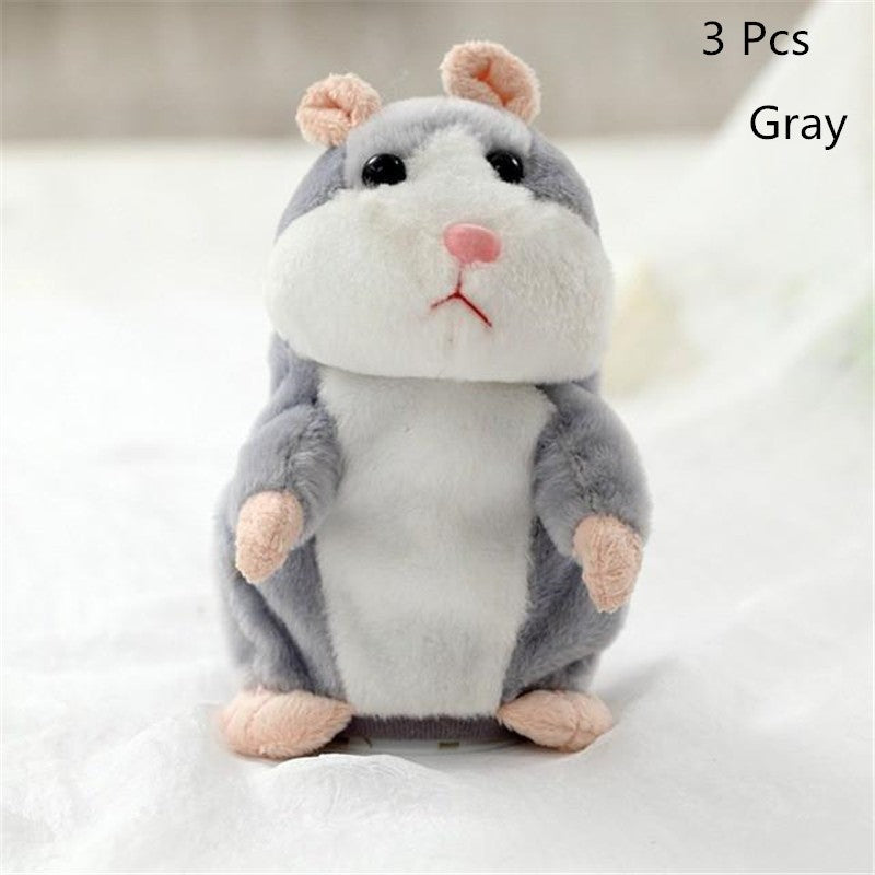 Talking Little Hamster Toy Gray-3