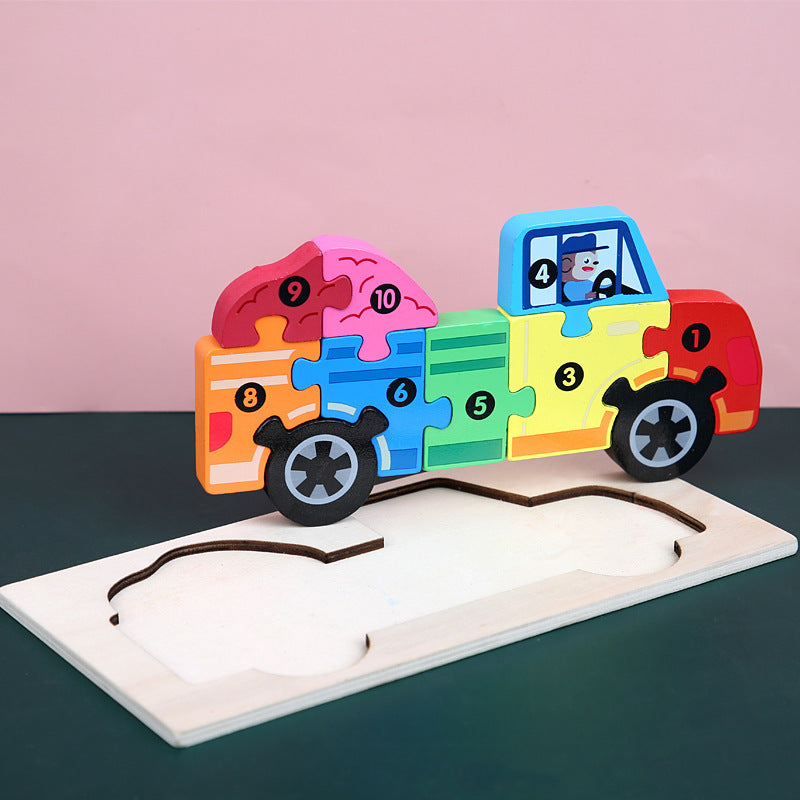Kids Cartoon Animal Puzzle Car