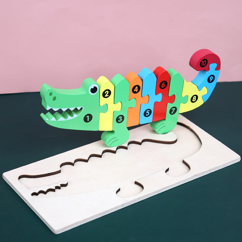 Kids Cartoon Animal Puzzle Crocodile