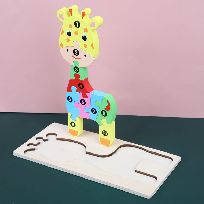 Kids Cartoon Animal Puzzle Giraffe