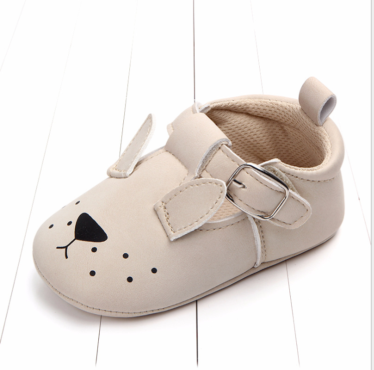 Cartoon animal baby shoes Beige-puppy-13CM