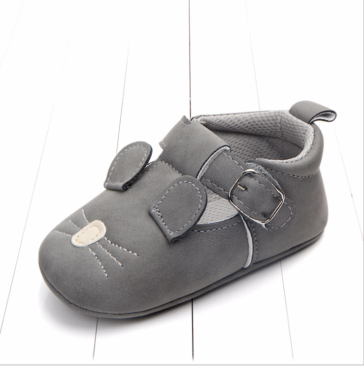 Cartoon animal baby shoes Dark-grey-rat-13CM