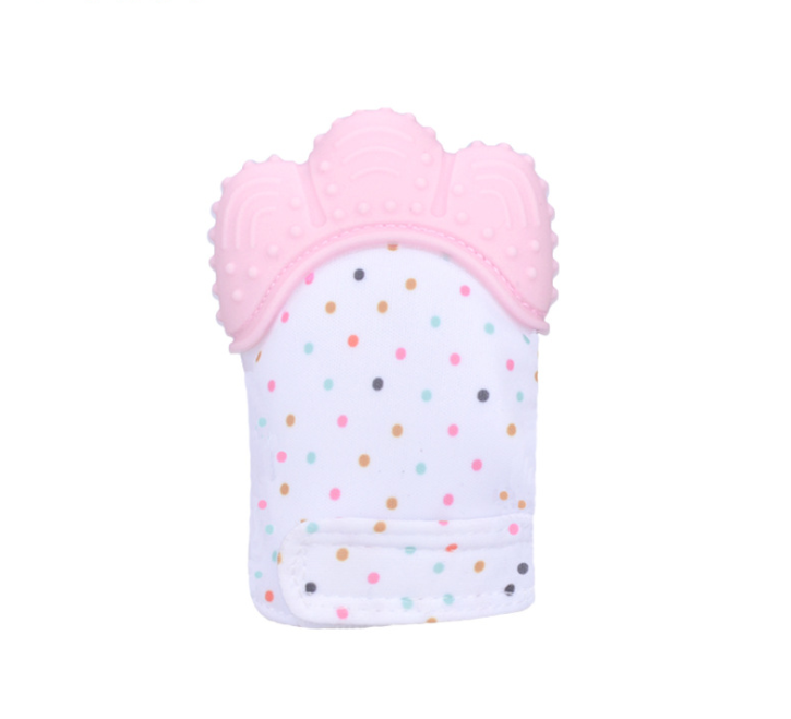 Baby silicone teether gloves Pink-Q1pcs