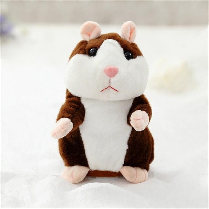 Talking Little Hamster Toy Dark-brown18cm-1