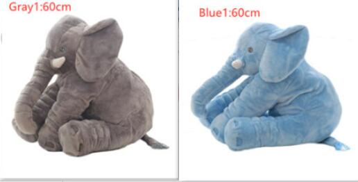 Elephant Doll Pillow Gray1-and-Blue1