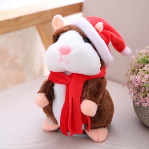 Talking Little Hamster Toy C-dark-Brown18cm-1