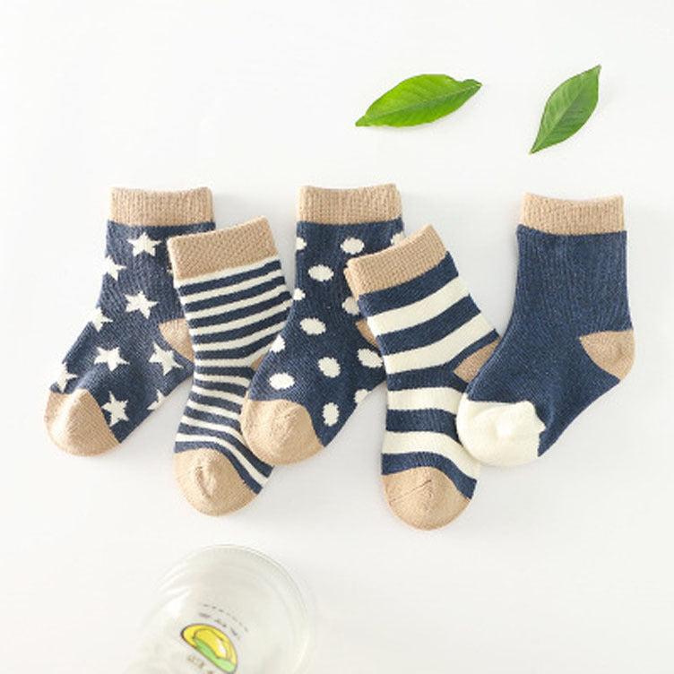 Cotton tube child socks Navy-blue-SS