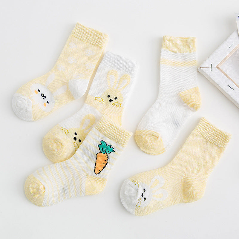 Cotton breathable baby socks Yellow-XL