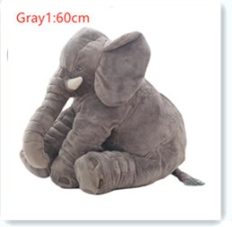Elephant Doll Pillow Gray1