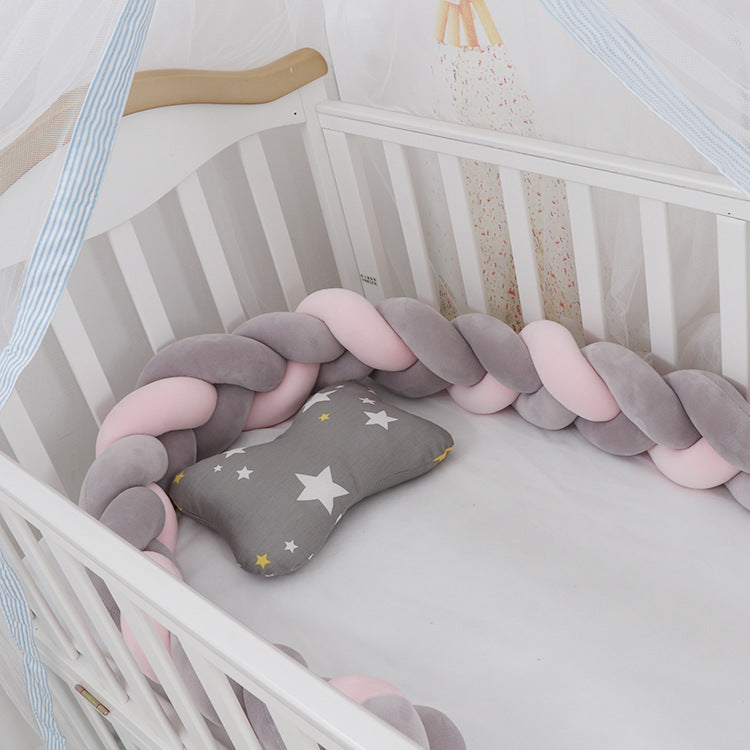 Baby Bumper Knot Pillow Gray-pink-3M