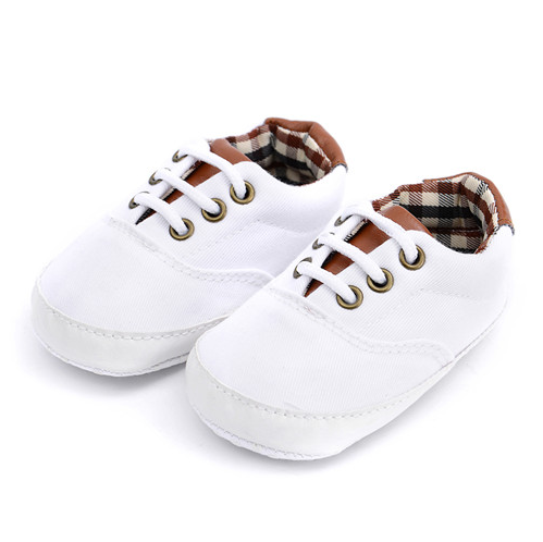 Casual soft bottom canvas shoes white-13cm