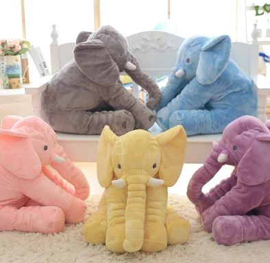 Elephant Doll Pillow Purple1-L-Dual-use