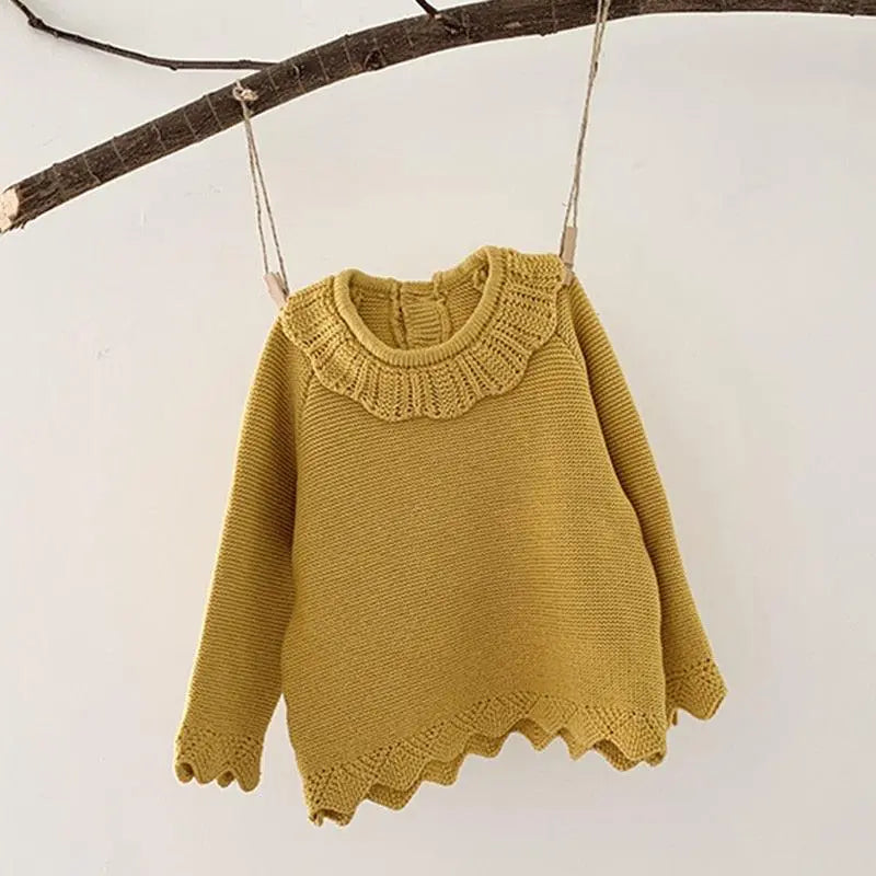Baby Solid Knitted Sweater - Baby Sunflower