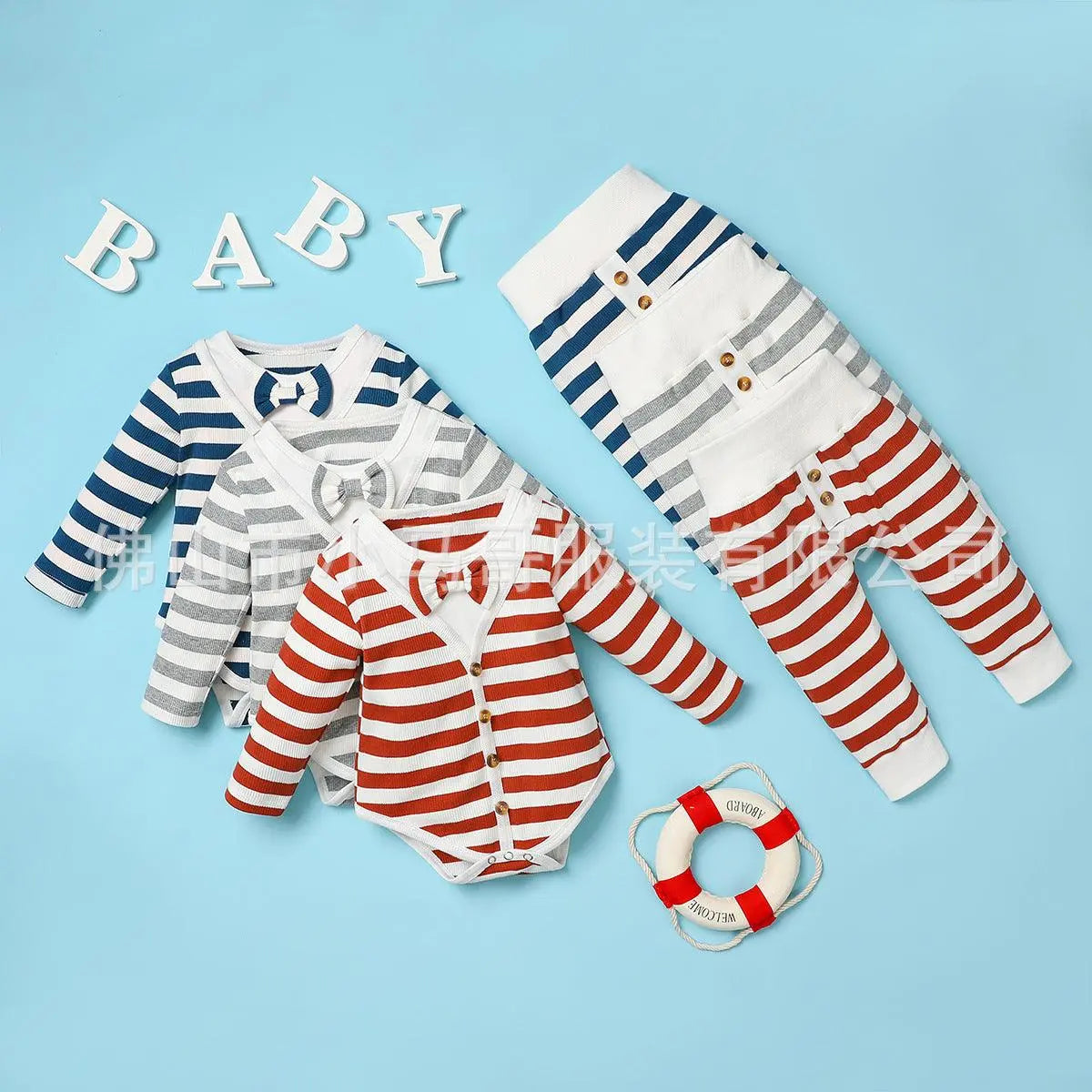 Baby Sunflower Baby Striped Trousers Suit