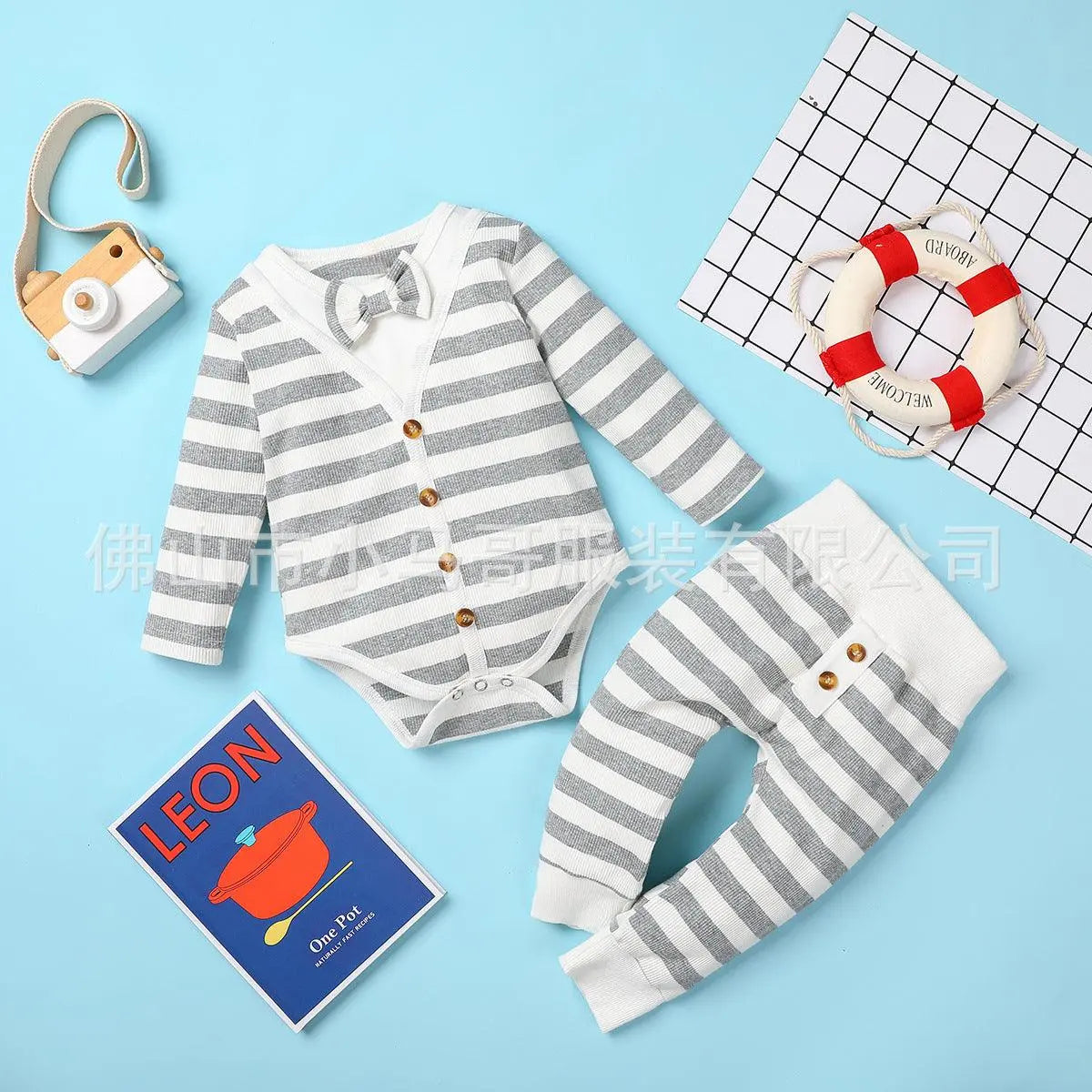 Baby Sunflower Baby Striped Trousers Suit