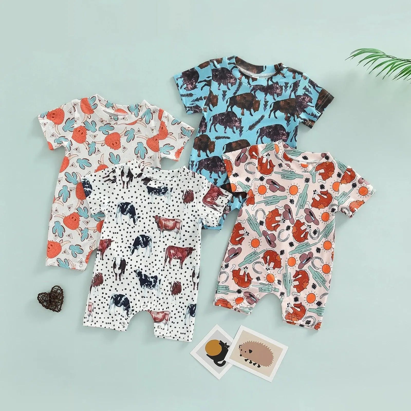 Baby Sunflower Children's Animal Print Bodysuit