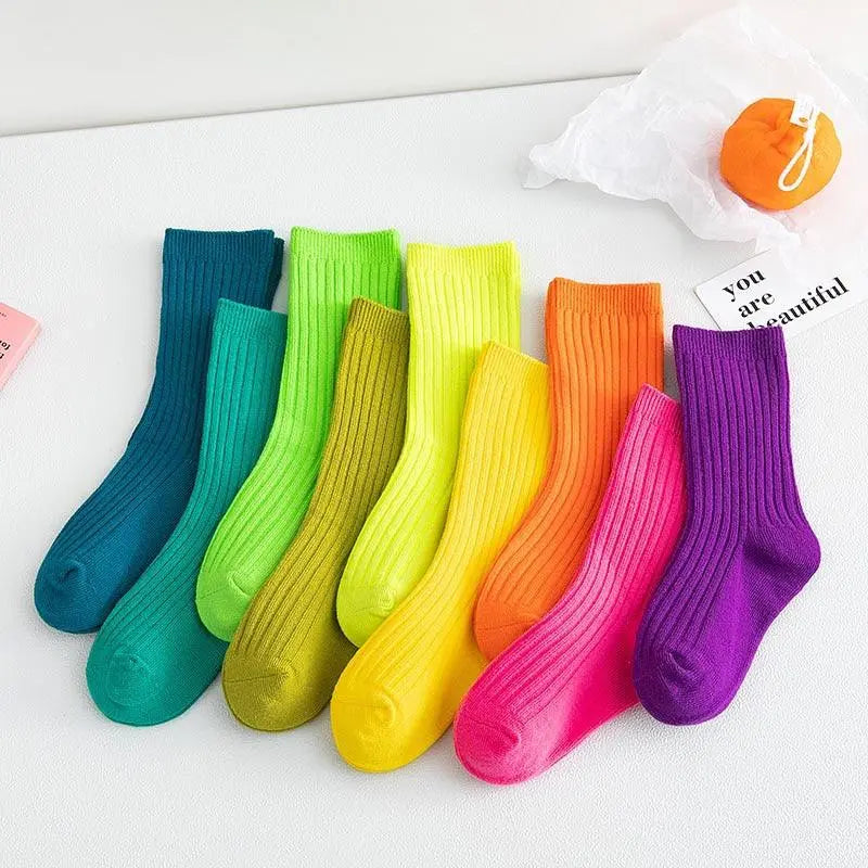 Rainbow Color Kids Socks - Baby Sunflower