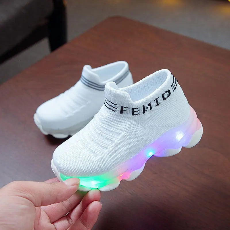 Baby Sunflower LED Luminous Kids Light-up Sneakers