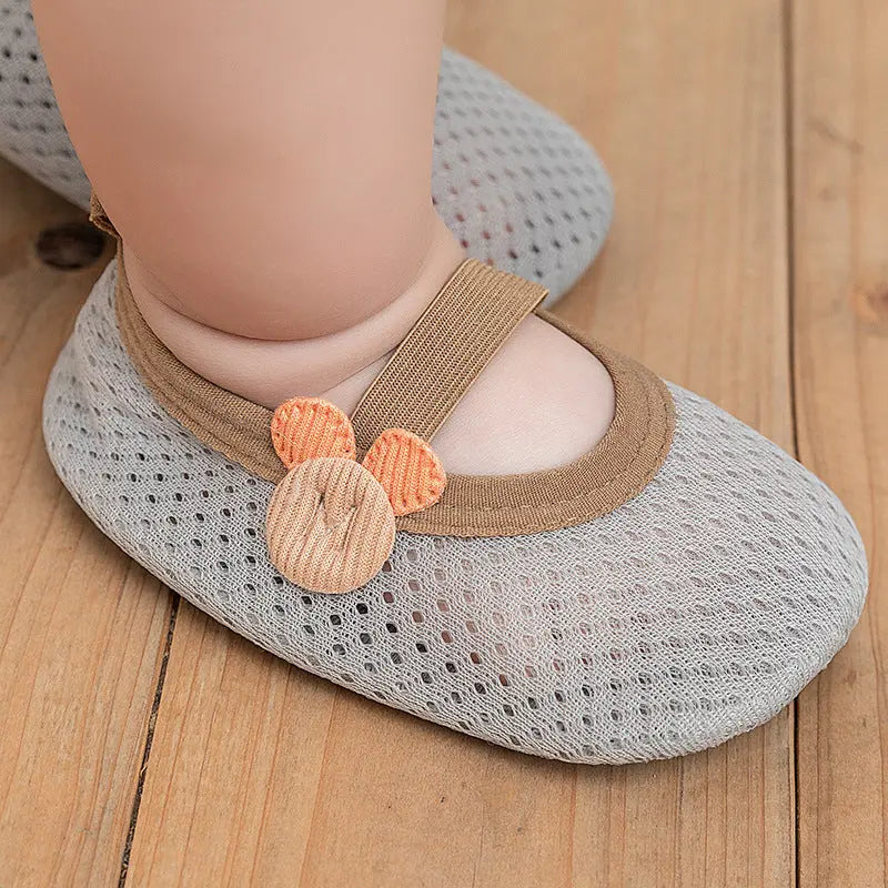 Baby Sunflower Socks with Rubber Soles for Walking: Non-Slip Soft Bottom Mesh