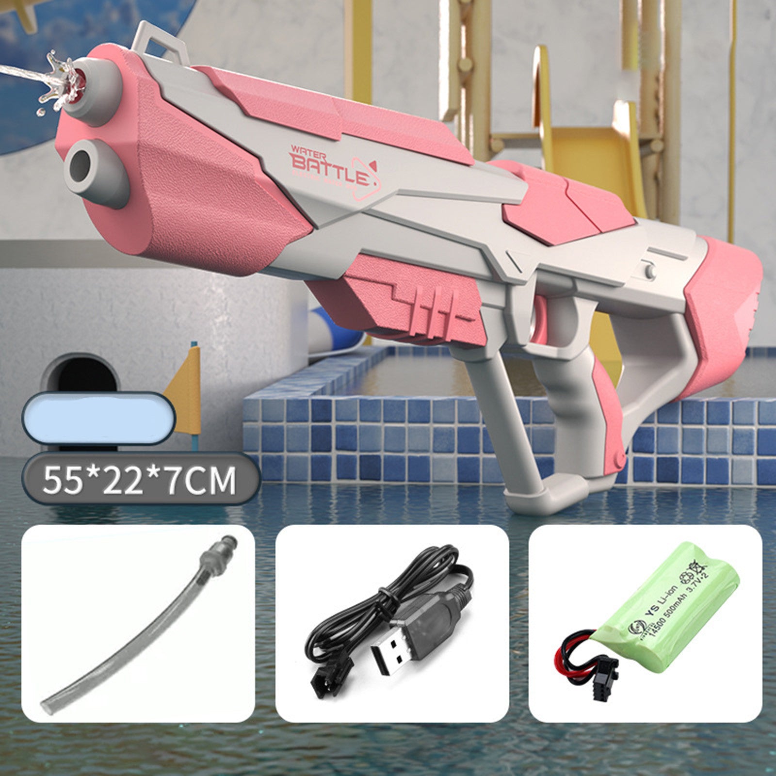 Space Water Gun C-Pink-USB